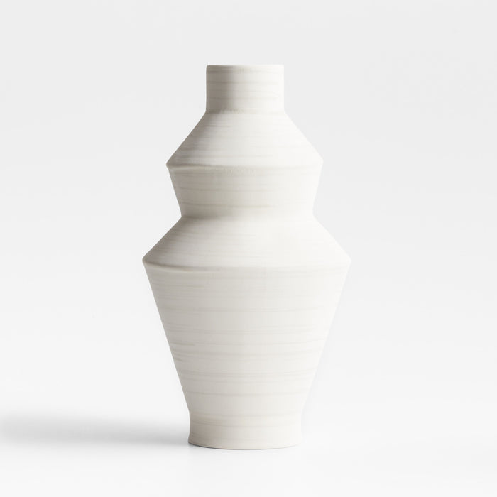 Angle Cream Ceramic Vase 11.5"