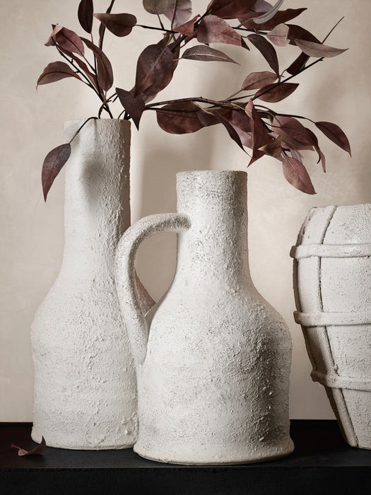 Villa White Jug Ceramic Vase 17"