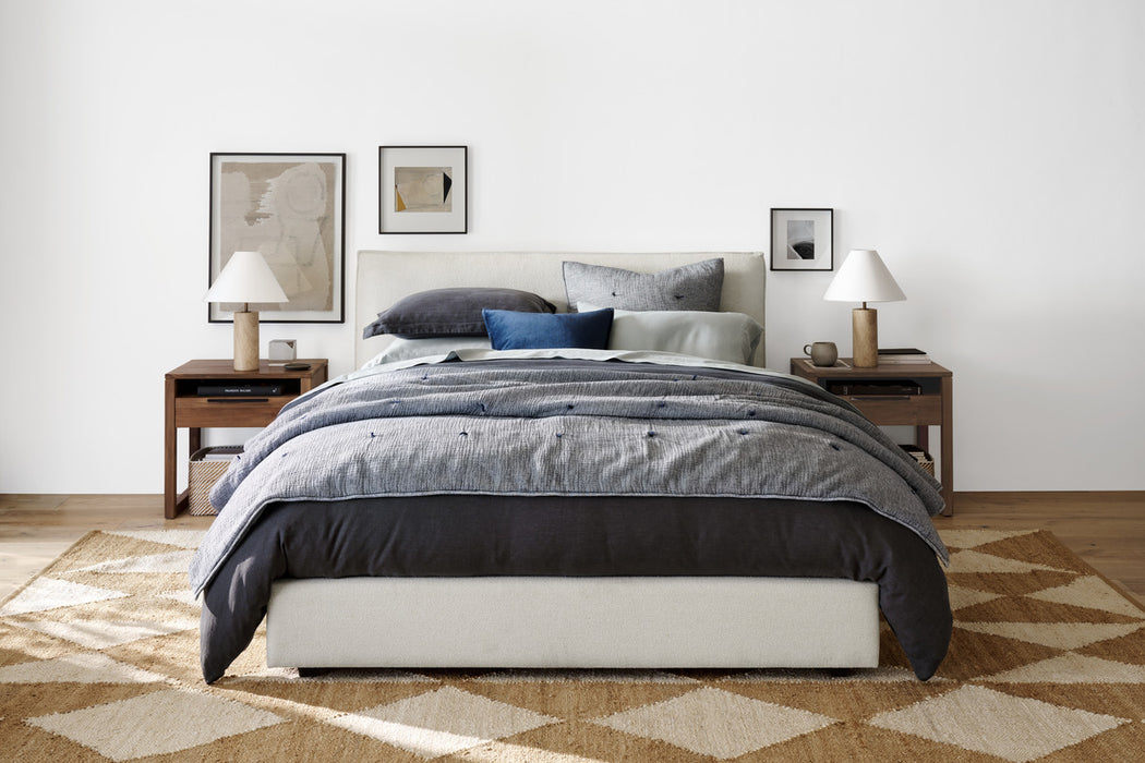 New Natural EUROPEAN FLAX™-certified Linen Mist Blue Queen Bed Sheet Set