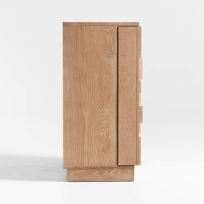Ezra Natural Rye Wood Bar Cabinet with Shelves
