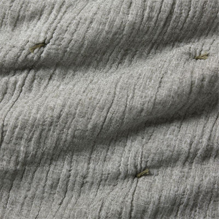Aire Crinkle Organic Cotton Linen Blend Burnt Green Full/Queen Comforter