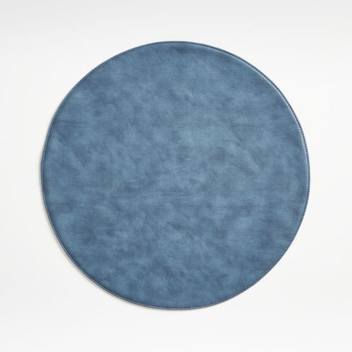 Maxwell Blue Round Easy-Care Placemat - Crate and Barrel Philippines