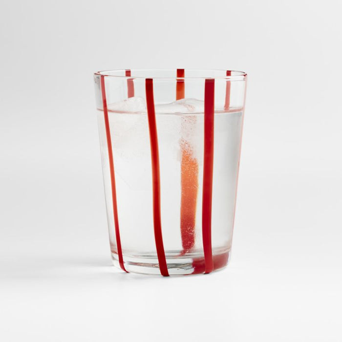 Red Striped Holiday Glass