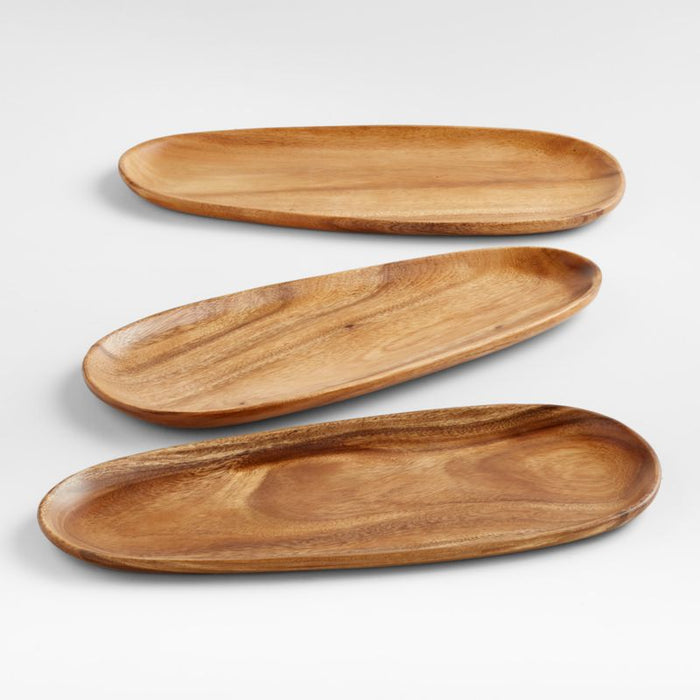 Tondo Acacia Wood Long Oblong Platter