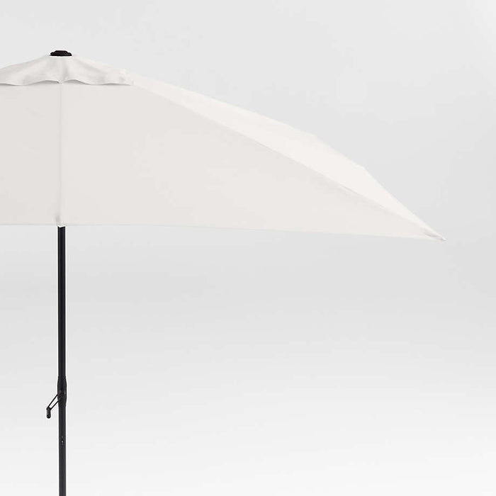 10' Rectangle Sunbrella® Canvas White Outdoor Patio Umbrella with Black Metal Frame