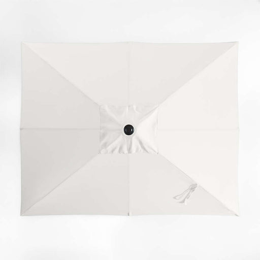 10' Rectangle Sunbrella® Canvas White Outdoor Patio Umbrella with Black Metal Frame