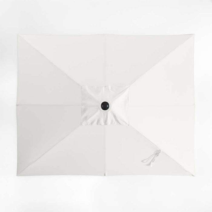 10' Rectangle Sunbrella® Canvas White Outdoor Patio Umbrella with Black Metal Frame