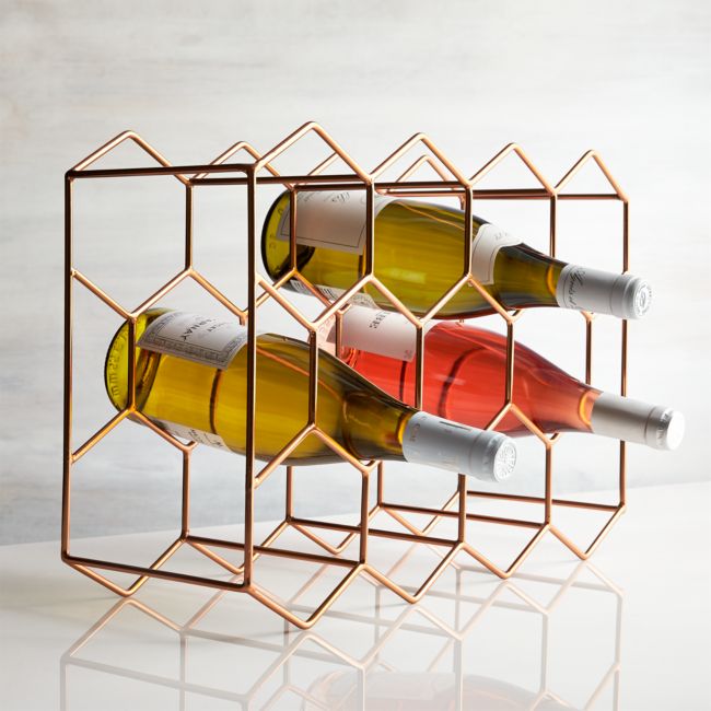 11-Bottle Wine Rack Copper