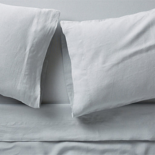 New Natural EUROPEAN FLAX-certified Linen Mist Blue King Bed Sheet Set