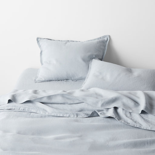 New Natural European Flax Certified Linen Mist Blue Full/Queen Duvet Cover