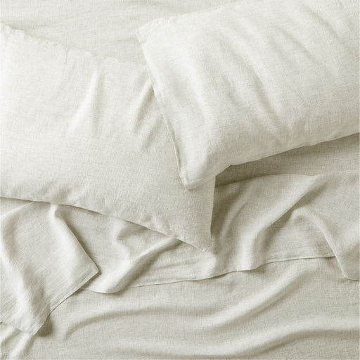 Garden Green Grid Natural Hemp Fiber Full Bed Sheet Set