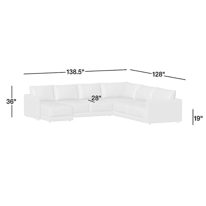 Gather Deep 4-Piece L-Shaped Sectional Sofa with Chaise Lounge