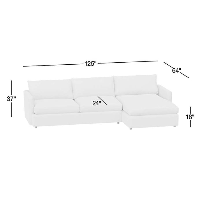 Lounge 2-Piece Sectional Sofa with Chaise Lounge