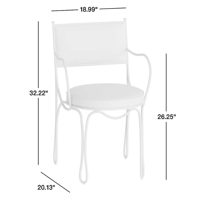 The Harpen Metal Outdoor Dining Arm Chair by Jake Arnold