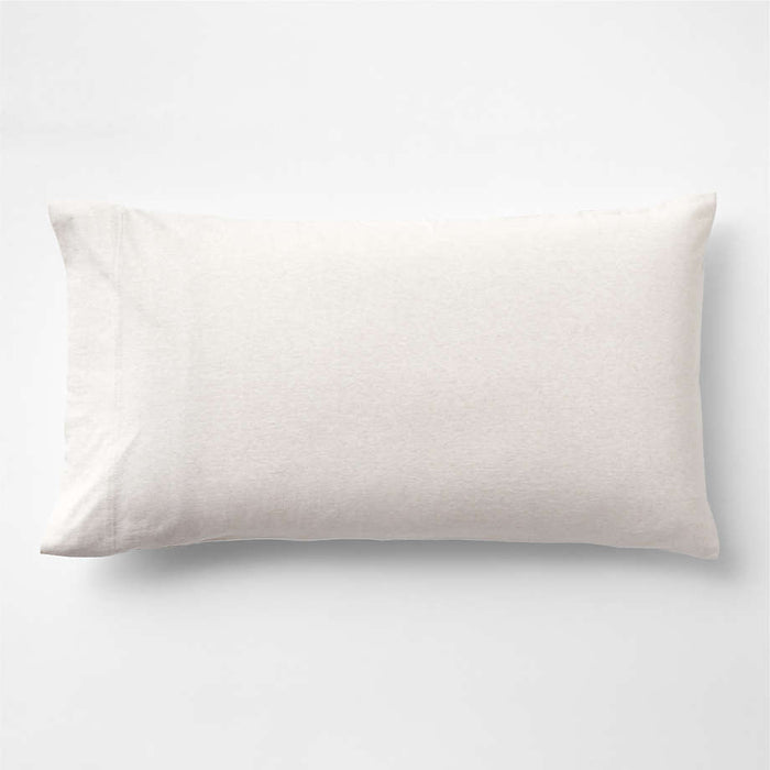 Cozysoft Organic Cotton Jersey Oatmeal Brown King Pillow Sham