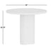 Fleur 36" Faux Travertine and Wood Round Pedestal Dining Table