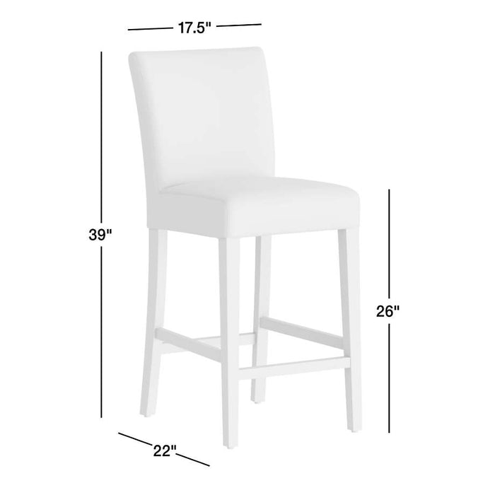 Lowe Onyx Leather Counter Stool with Ebony Wood Legs