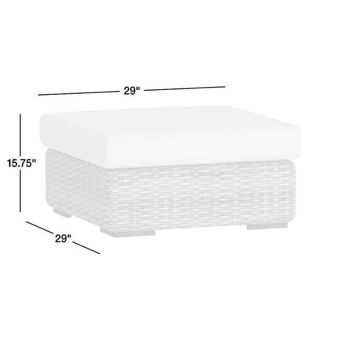 Abaco All-Weather Wicker Outdoor Ottoman with Canvas Natural Sunbrella ® Cushion