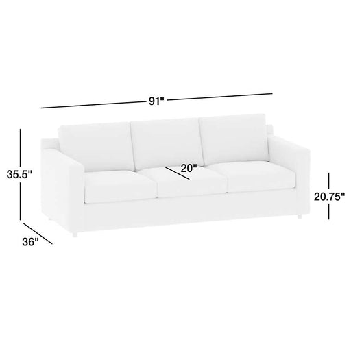 Barrett II 91" Track Arm Sofa