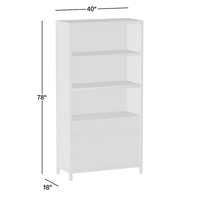 Keane 40" Black Wood Storage Bookcase