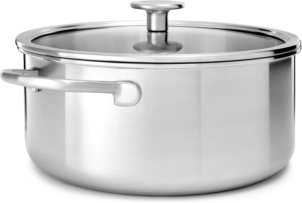 KitchenAid Multi-Ply Stainless Steel Covered Casserole 24cm / 4.91L Uncoated