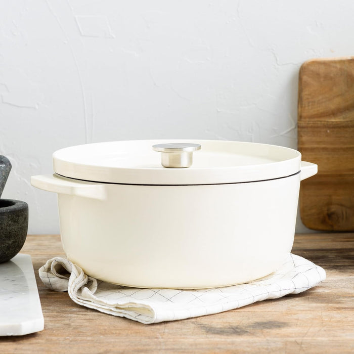 KitchenAid Cast Iron Casserole 26cm Almond Cream