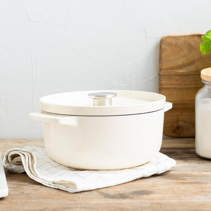 KitchenAid Cast Iron Casserole 22cm Almond Cream