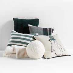 Pine Green Stripe 22"x15" Holiday Throw Pillow Cover by Joan Anderson