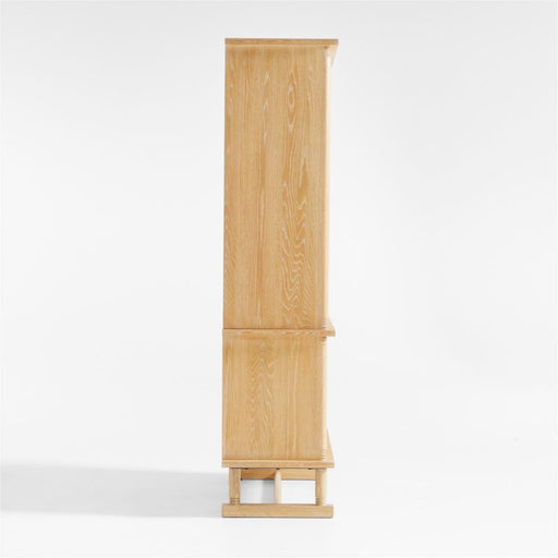 Honore Natural Oak Wood Tall Storage Cabinet by Athena Calderone