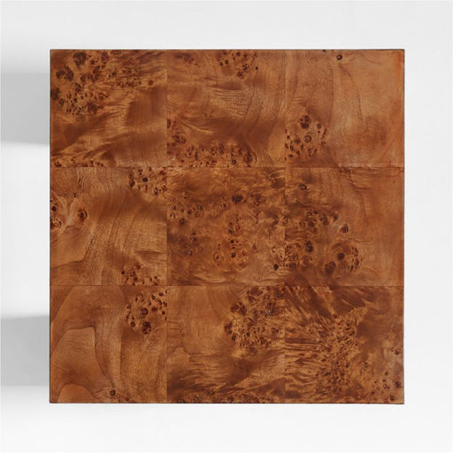 L'étape Burl Wood Square Side Table by Athena Calderone