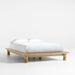 Revival Oak Wood Platform Queen Bed with Upholstered Headboard by Athena Calderone