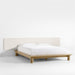 Revival Oak Wood Platform King Bed with Upholstered Headboard by Athena Calderone
