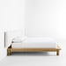 Revival Oak Wood Platform King Bed with Upholstered Headboard by Athena Calderone