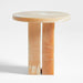 La Tranche Petit Marble Round Side Table by Athena Calderone