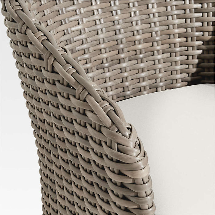Abaco Resin Wicker Outdoor Dining Chair with Canvas Natural Sunbrella ® Cushion