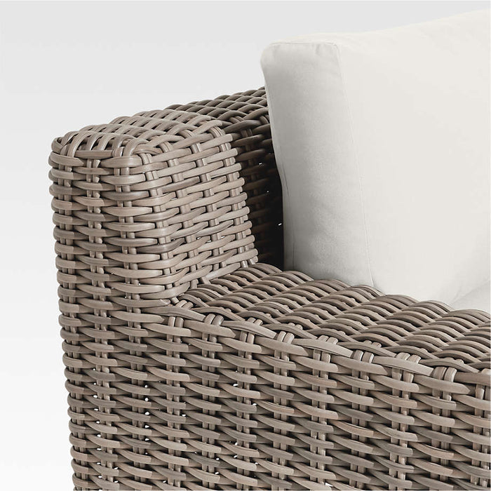 Abaco 83" Resin Wicker Outdoor Sofa with Canvas Natural Sunbrella ® Cushions
