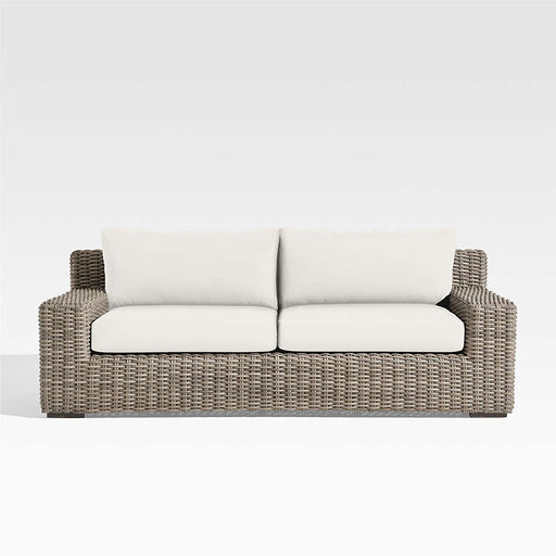 Abaco 83" Resin Wicker Outdoor Sofa with Canvas Natural Sunbrella ® Cushions