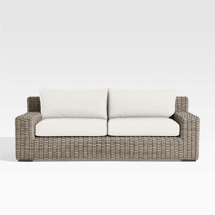 Abaco 83" Resin Wicker Outdoor Sofa with Canvas Natural Sunbrella ® Cushions