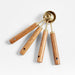 Acacia Wood and Gold Measuring Spoons, Set of 4