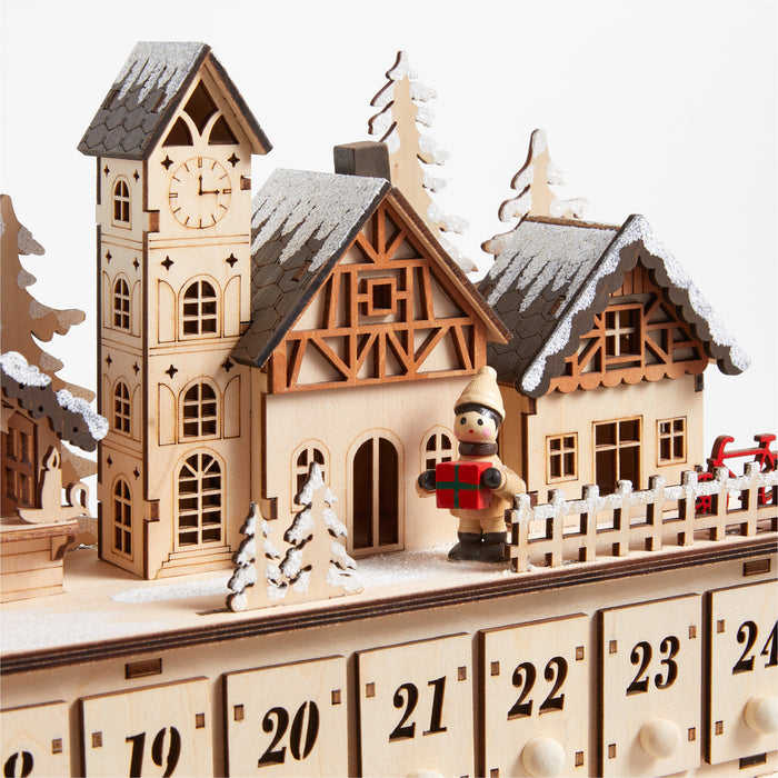 Wooden Christmas Market Holiday Advent Calendar