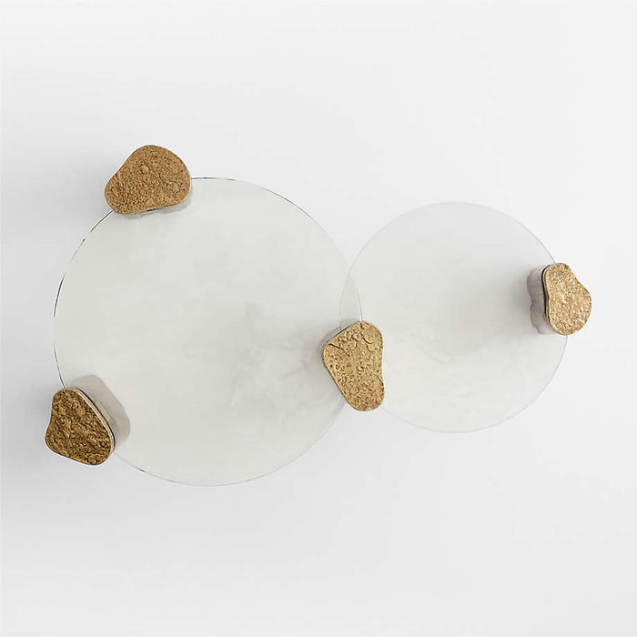 Alchemy Burnished Brass and Cast Glass 60" Tiered Round Coffee Table