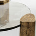 Alchemy Burnished Brass and Cast Glass 60" Tiered Round Coffee Table