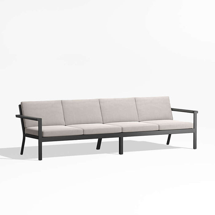 Alfresco 108" Metal Outdoor Sectional Sofa with Silver Sunbrella® Cushions
