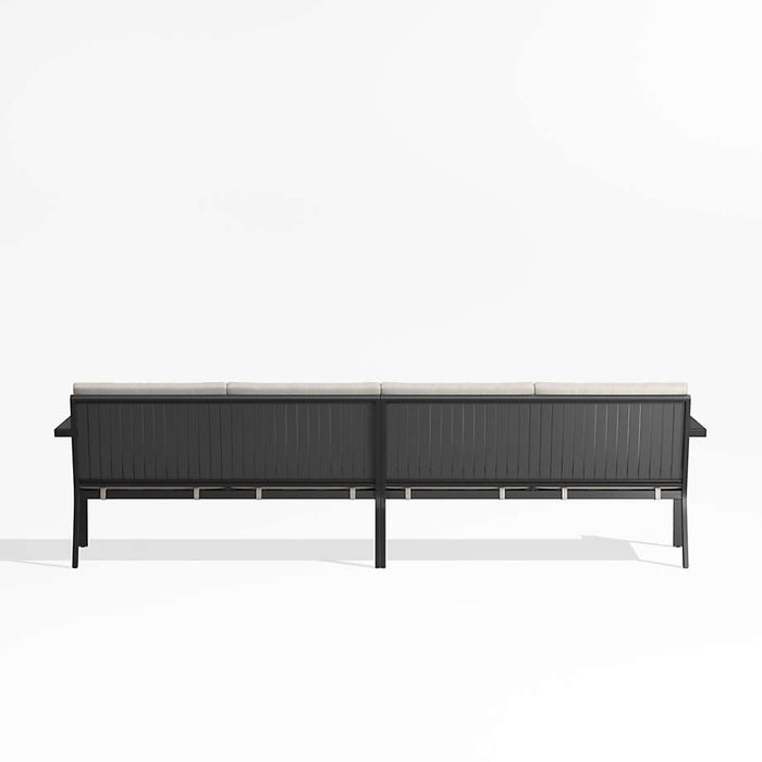Alfresco 108" Metal Outdoor Sectional Sofa with Silver Sunbrella® Cushions