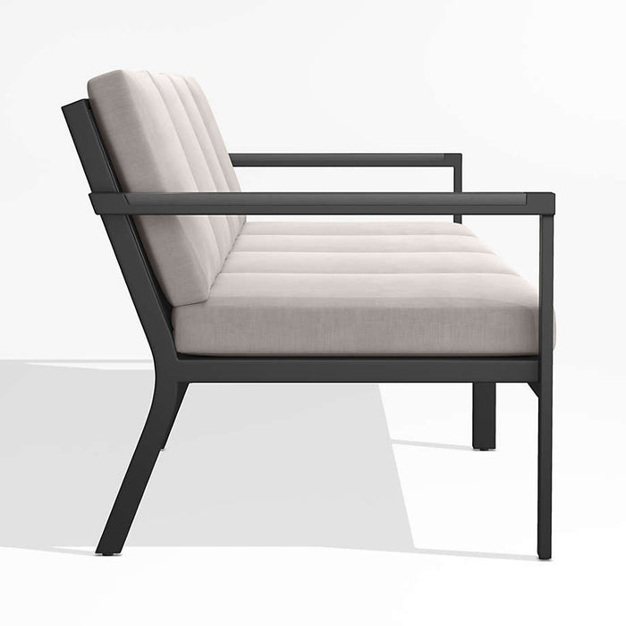 Alfresco 108" Metal Outdoor Sectional Sofa with Silver Sunbrella® Cushions