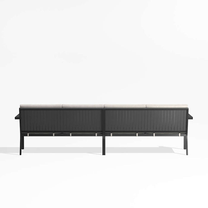 Alfresco 108" Metal Outdoor Sectional Sofa with Silver Sunbrella® Cushions