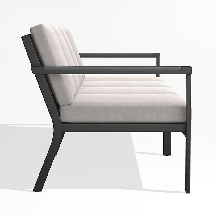 Alfresco 108" Metal Outdoor Sectional Sofa with Silver Sunbrella® Cushions