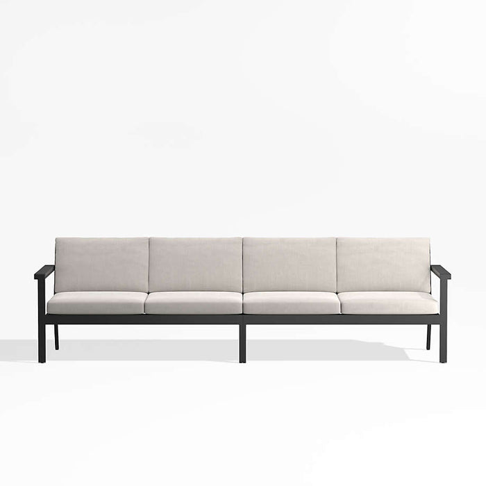 Alfresco 108" Metal Outdoor Sectional Sofa with Silver Sunbrella® Cushions