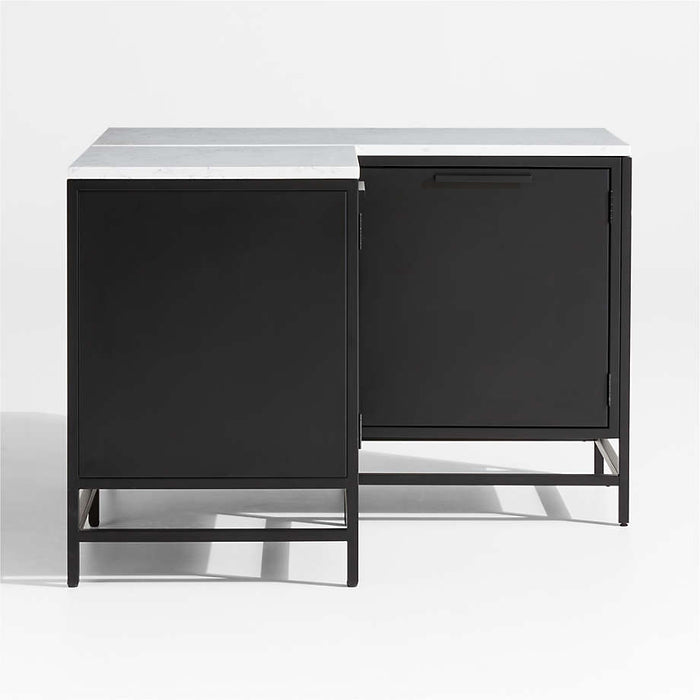 Alfresco Black Corner Outdoor Kitchen Cabinet Set