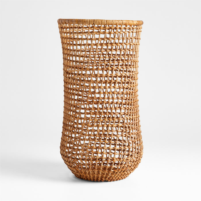 Algarve Medium Light Brown Woven Vase 16"
